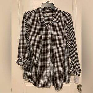 Croft & Barrow Black and White Checkered Button Down Shirt